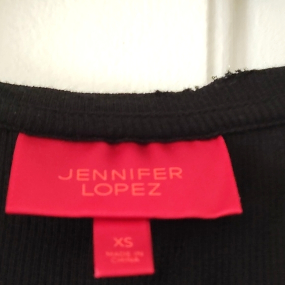 JENNIFER LOPEZ BLACK SHORT SLEEVE SWEATER RHINESTONE COLLAR NECKLINE-SIZE XS - Picture 5 of 9
